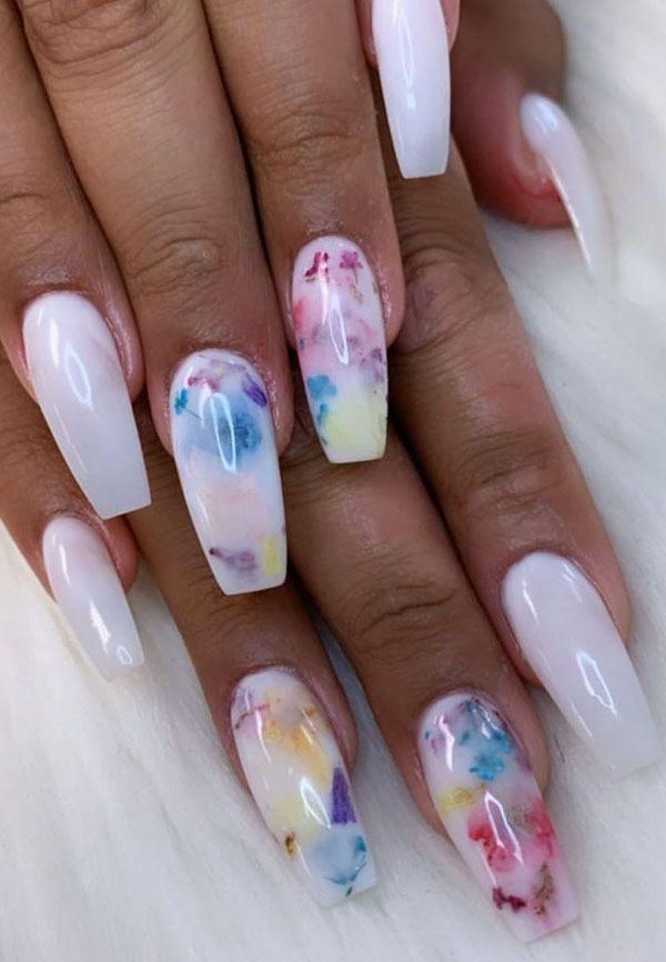 51 Dried Flower Nail Art Designs