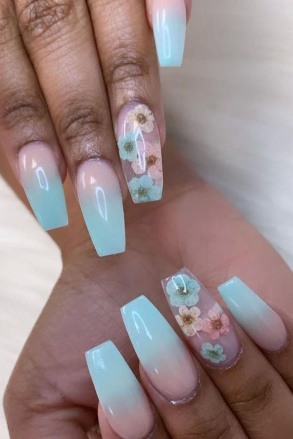 51 Dried Flower Nail Art Designs