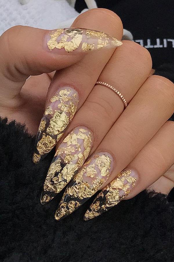 35 Classy Gold Nail Art Designs for Fall