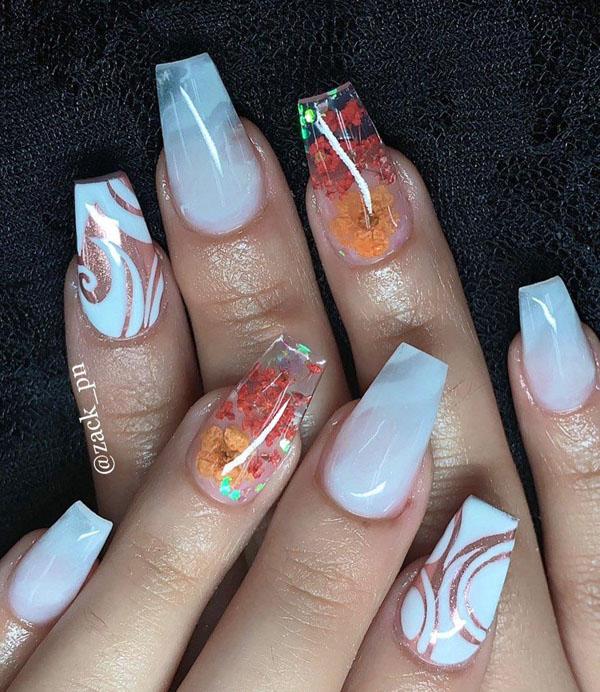 51 Dried Flower Nail Art Designs