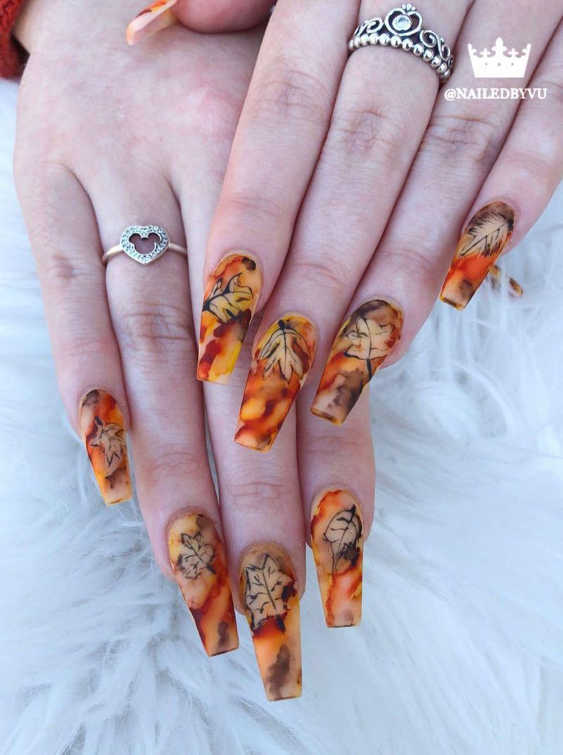 60 Pretty Fall Nail Art Designs For 2019