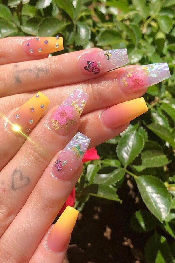 51 Dried Flower Nail Art Designs