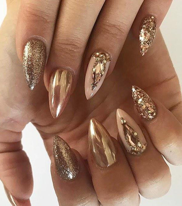 35 Classy Gold Nail Art Designs for Fall