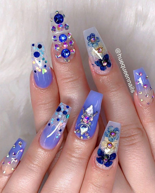 51 Dried Flower Nail Art Designs