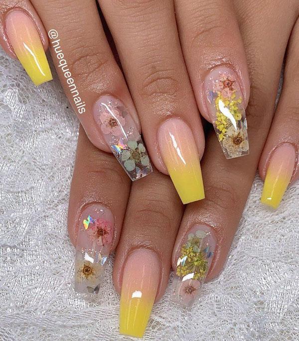 51 Dried Flower Nail Art Designs