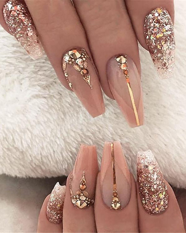 35 Classy Gold Nail Art Designs for Fall