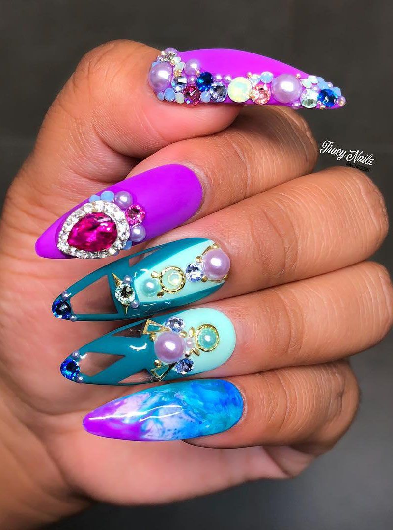 40 Trendy Stiletto Nail Art Designs For Inspiration