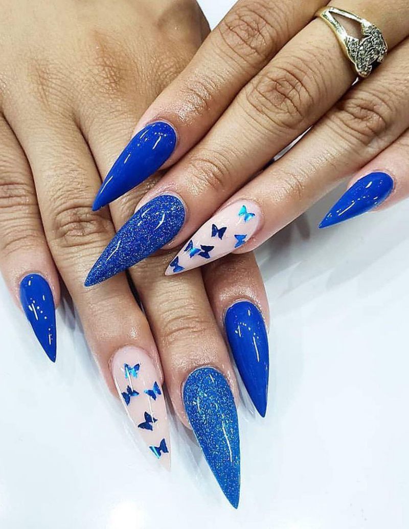 40 Trendy Blue Nail Art Designs to Make You Attractive