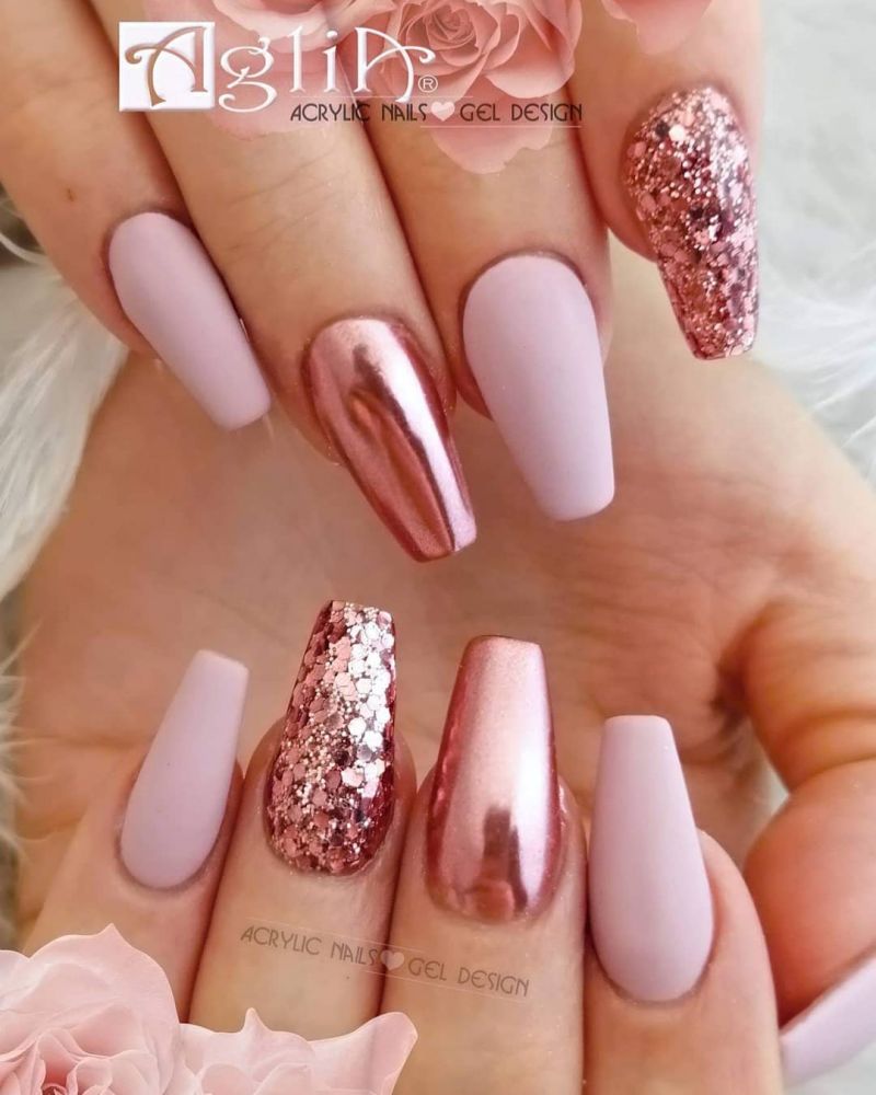 55 Trendy Rose Gold Nails That You Can't Resist