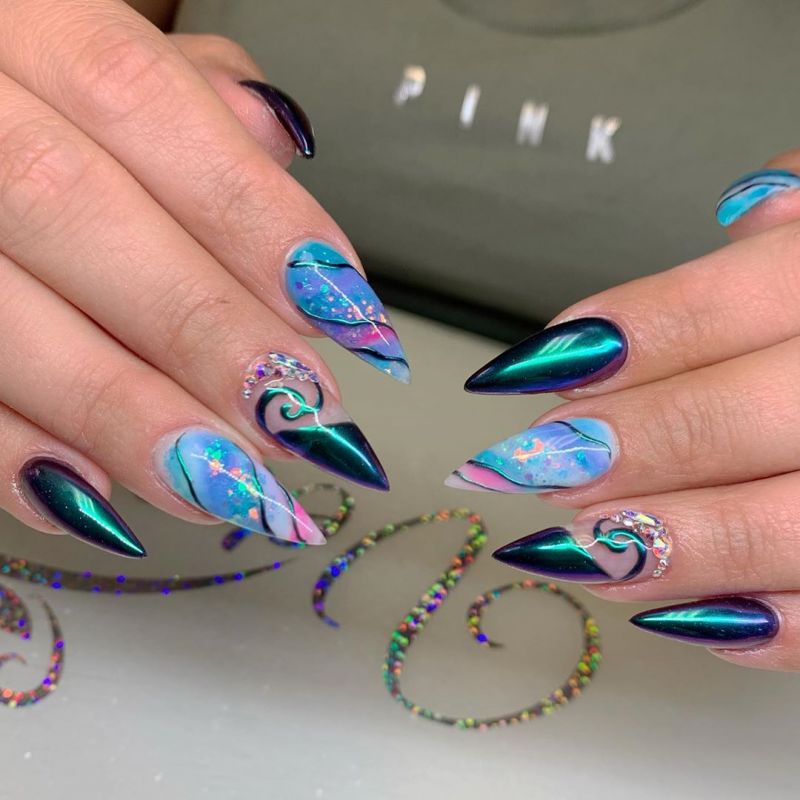 40 Trendy Stiletto Nail Art Designs For Inspiration