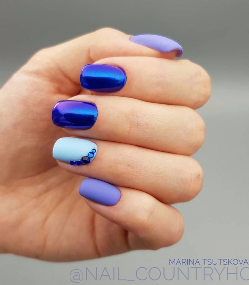 40 Trendy Blue Nail Art Designs to Make You Attractive