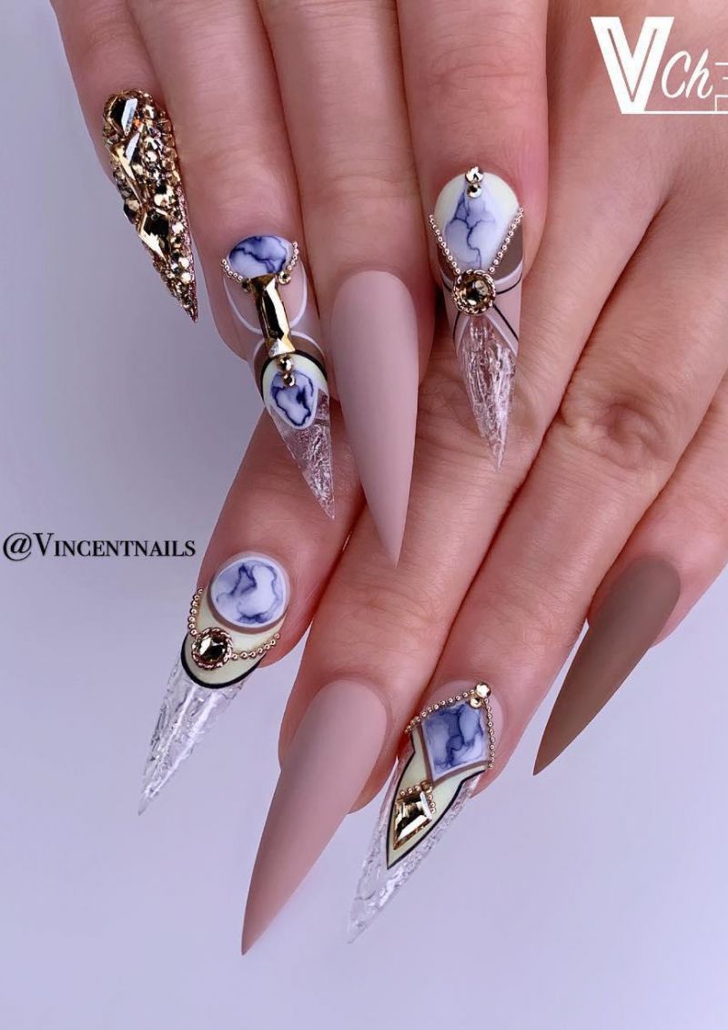 40 Trendy Stiletto Nail Art Designs For Inspiration