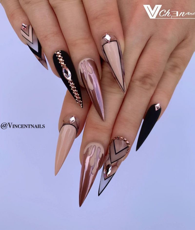 40 Trendy Stiletto Nail Art Designs For Inspiration