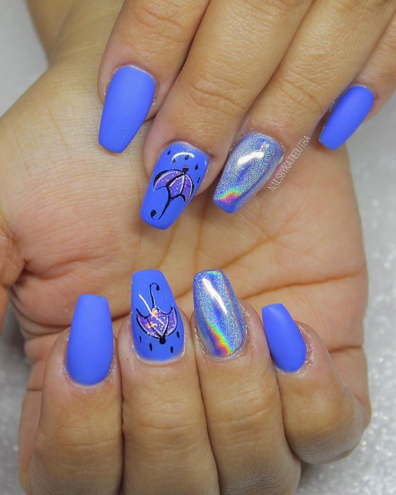 40 Trendy Blue Nail Art Designs to Make You Attractive