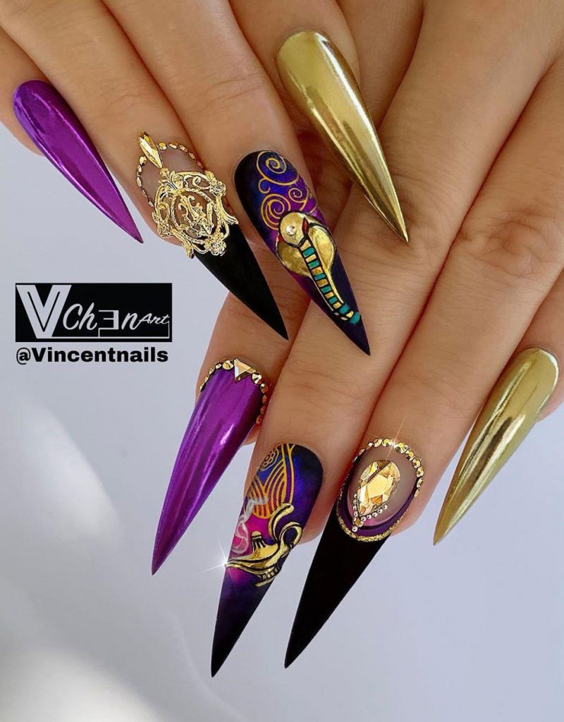 40 Trendy Stiletto Nail Art Designs For Inspiration