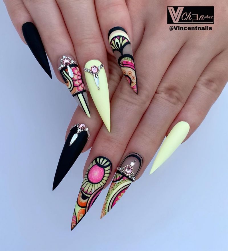 40 Trendy Stiletto Nail Art Designs For Inspiration