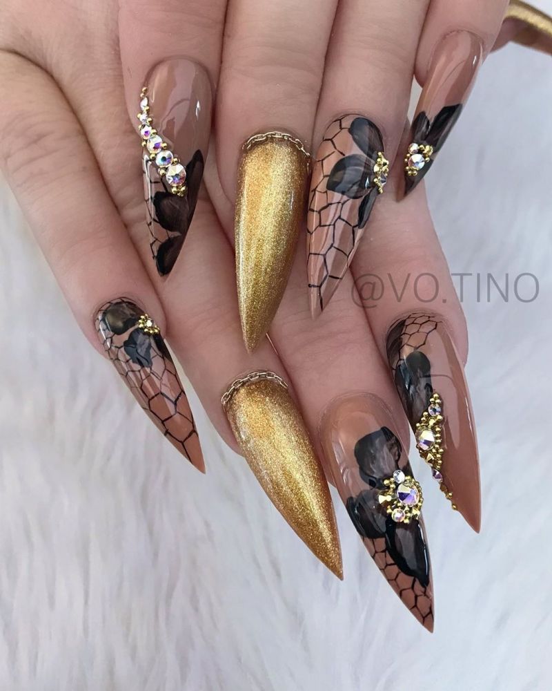 40 Trendy Stiletto Nail Art Designs For Inspiration