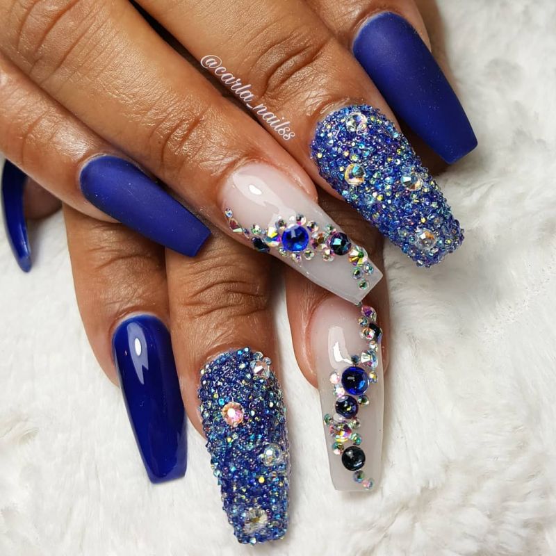 40 Trendy Blue Nail Art Designs to Make You Attractive