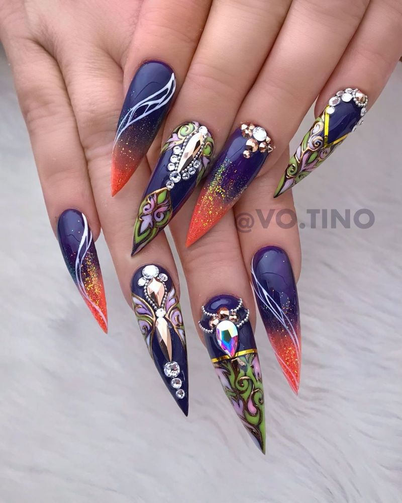 40 Trendy Stiletto Nail Art Designs For Inspiration