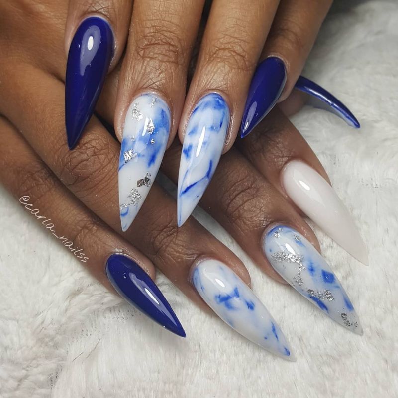 40 Trendy Blue Nail Art Designs to Make You Attractive