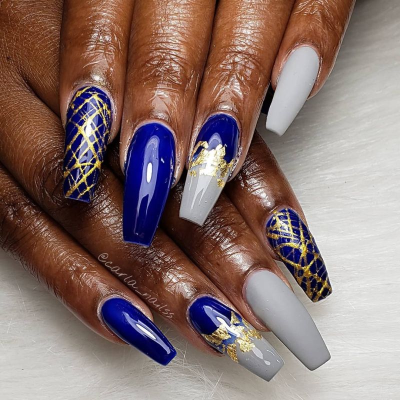 40 Trendy Blue Nail Art Designs to Make You Attractive