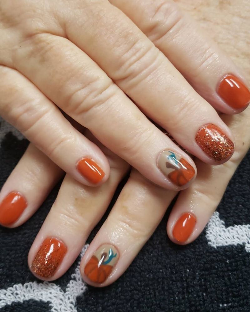 62 Trendy Thanksgiving Pumpkin Nail Art Designs to Try Right Now