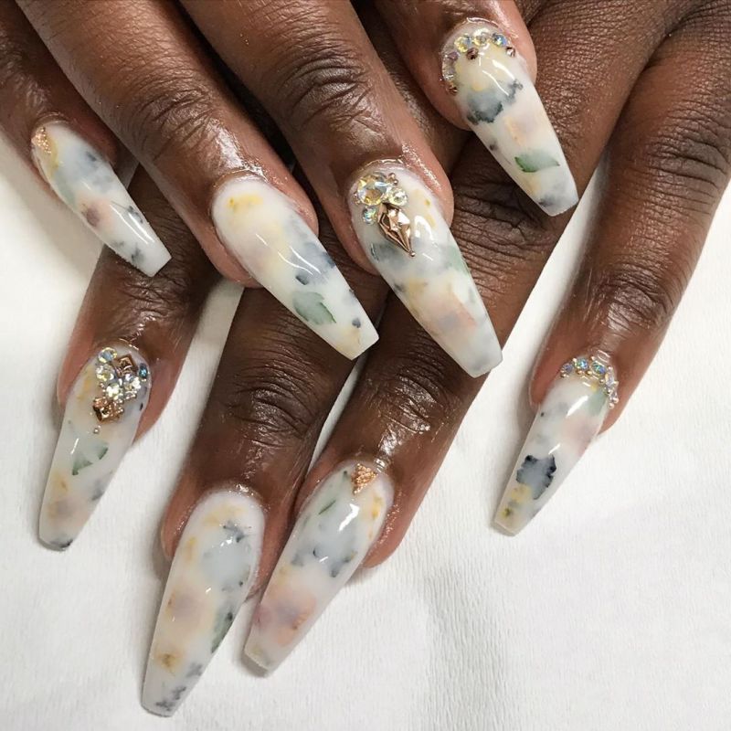 40 Trendy Milk Bath Nails You Must Try