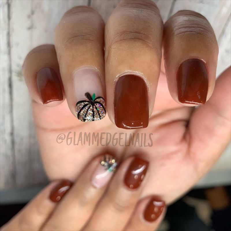 62 Trendy Thanksgiving Pumpkin Nail Art Designs to Try Right Now