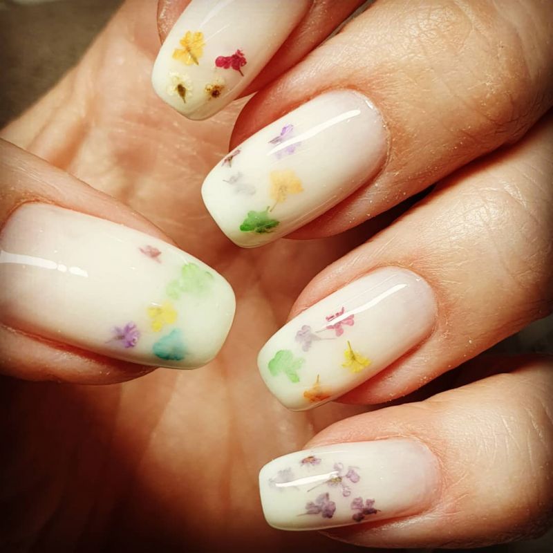 40 Trendy Milk Bath Nails You Must Try