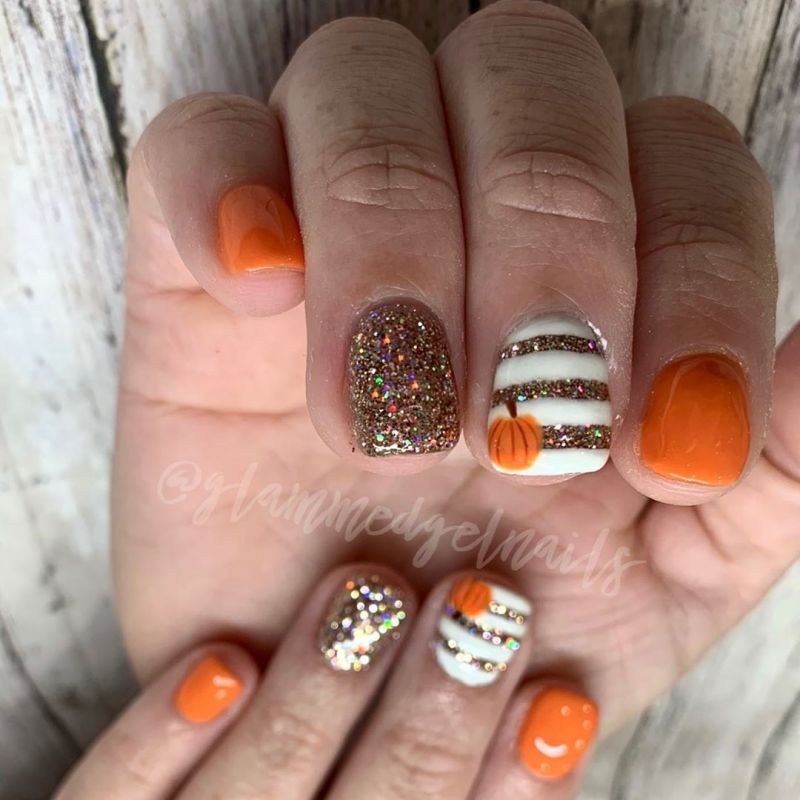 62 Trendy Thanksgiving Pumpkin Nail Art Designs to Try Right Now