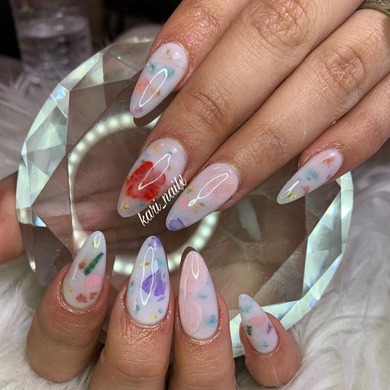 40 Trendy Milk Bath Nails You Must Try