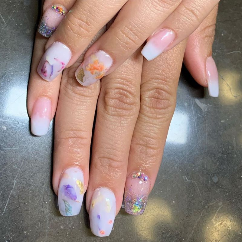 40 Trendy Milk Bath Nails You Must Try