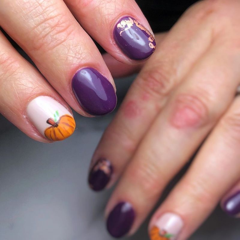 62 Trendy Thanksgiving Pumpkin Nail Art Designs to Try Right Now