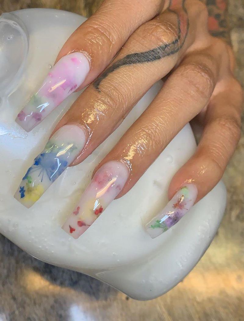 40 Trendy Milk Bath Nails You Must Try