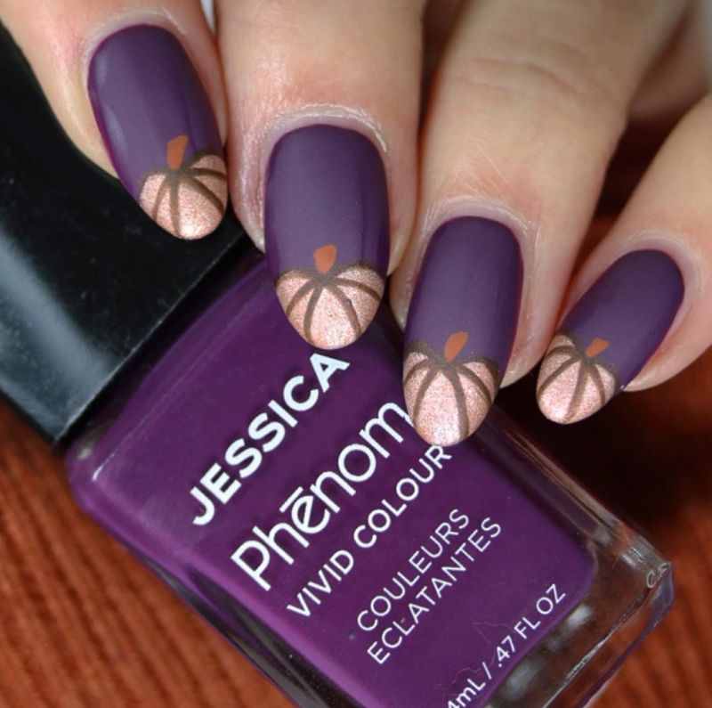 62 Trendy Thanksgiving Pumpkin Nail Art Designs to Try Right Now