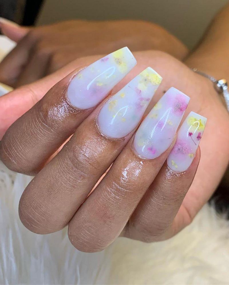 40 Trendy Milk Bath Nails You Must Try