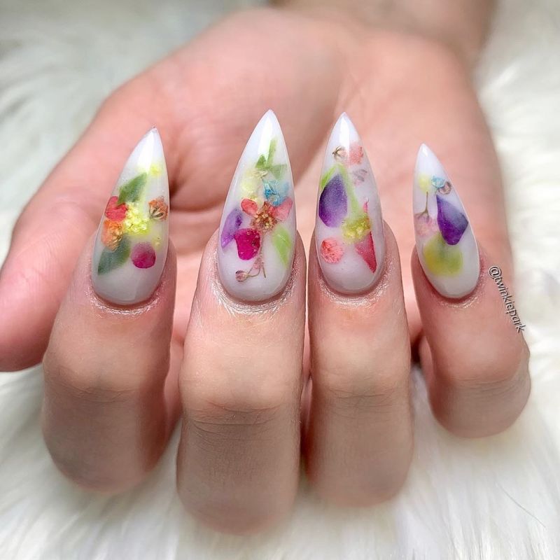 40 Trendy Milk Bath Nails You Must Try