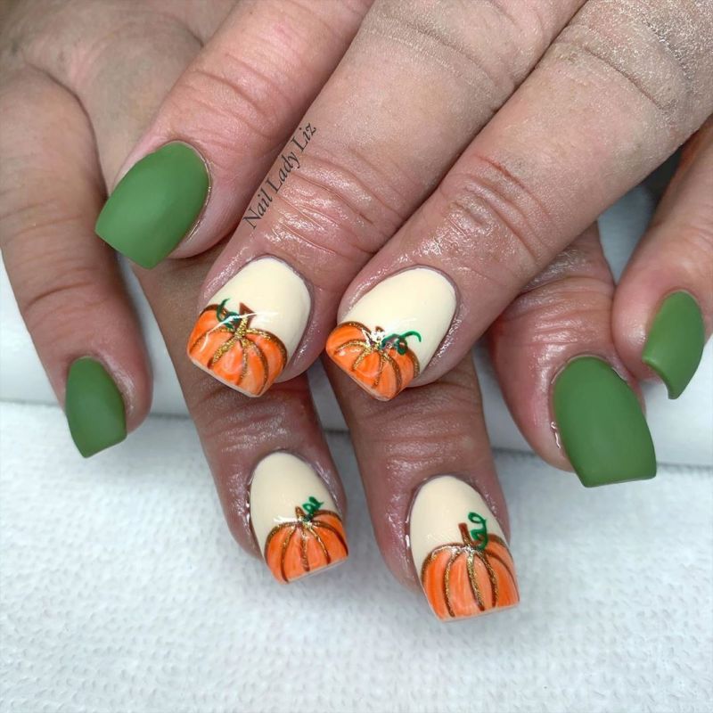 62 Trendy Thanksgiving Pumpkin Nail Art Designs to Try Right Now