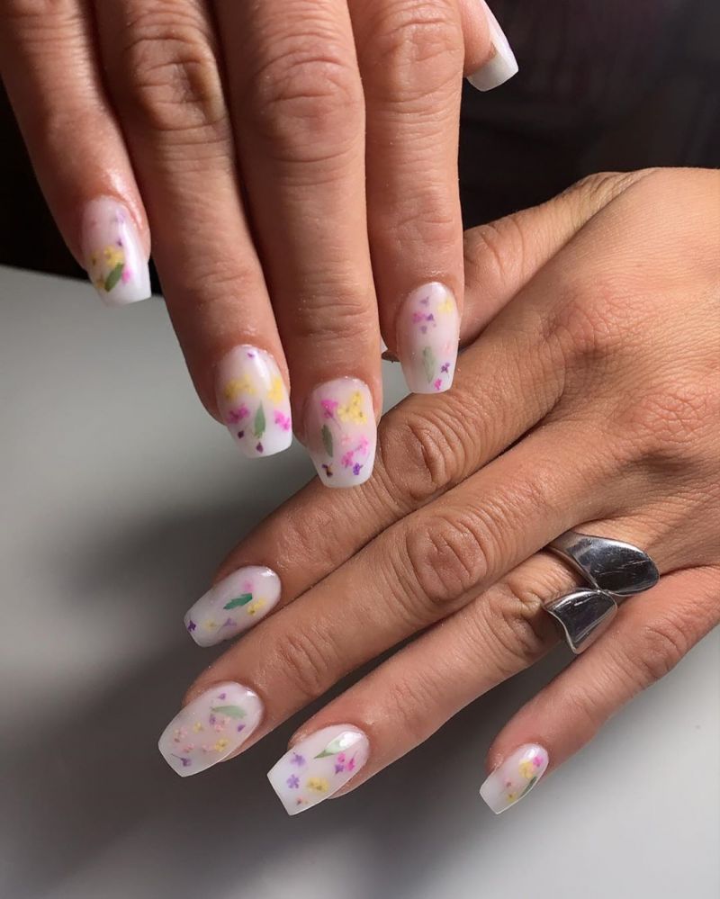 40 Trendy Milk Bath Nails You Must Try