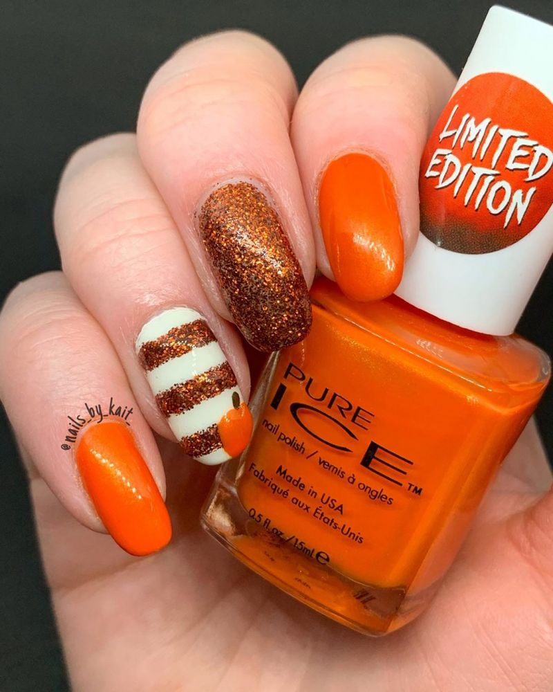 62 Trendy Thanksgiving Pumpkin Nail Art Designs to Try Right Now