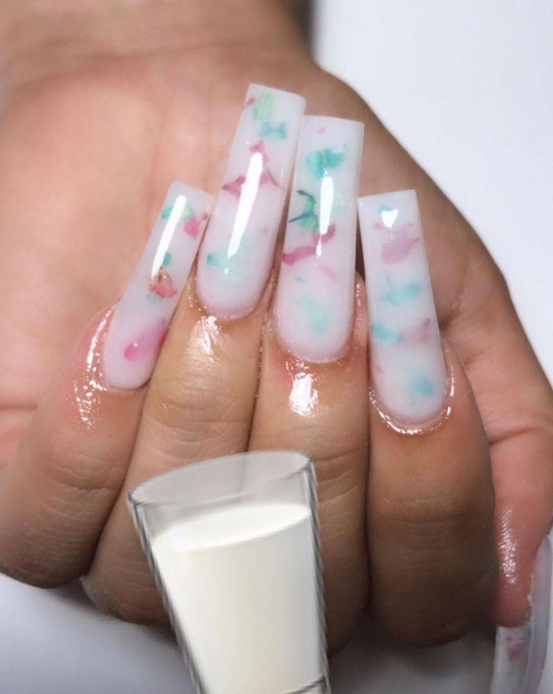 40 Trendy Milk Bath Nails You Must Try