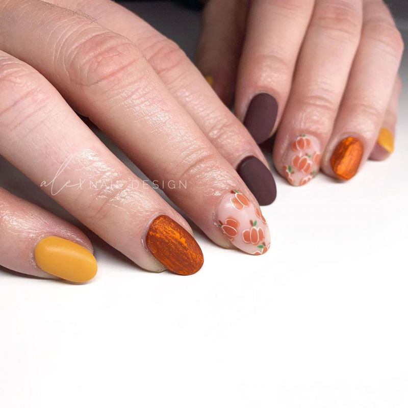 62 Trendy Thanksgiving Pumpkin Nail Art Designs to Try Right Now