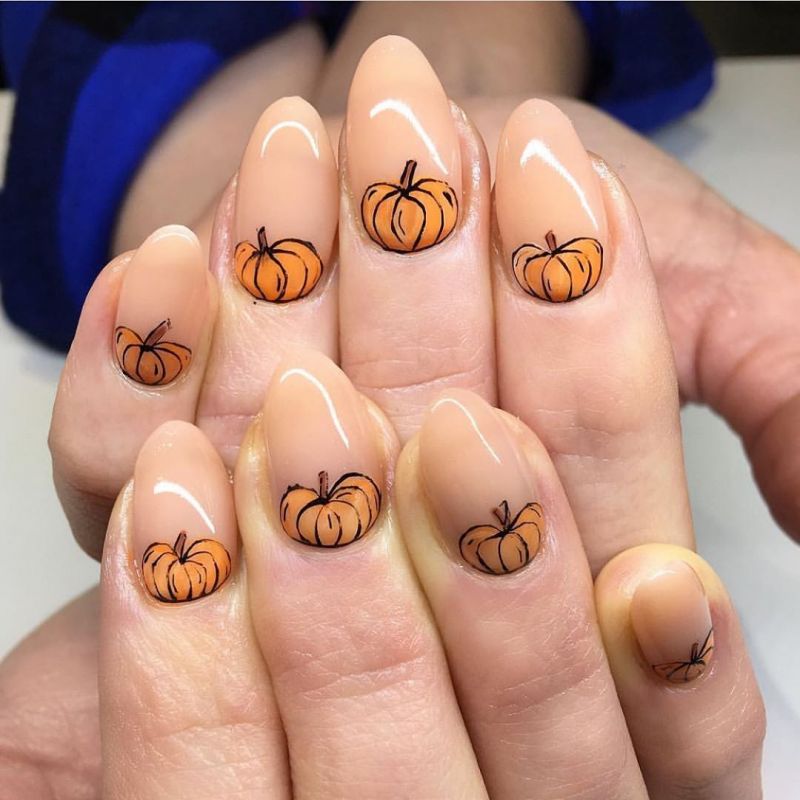 62 Trendy Thanksgiving Pumpkin Nail Art Designs to Try Right Now