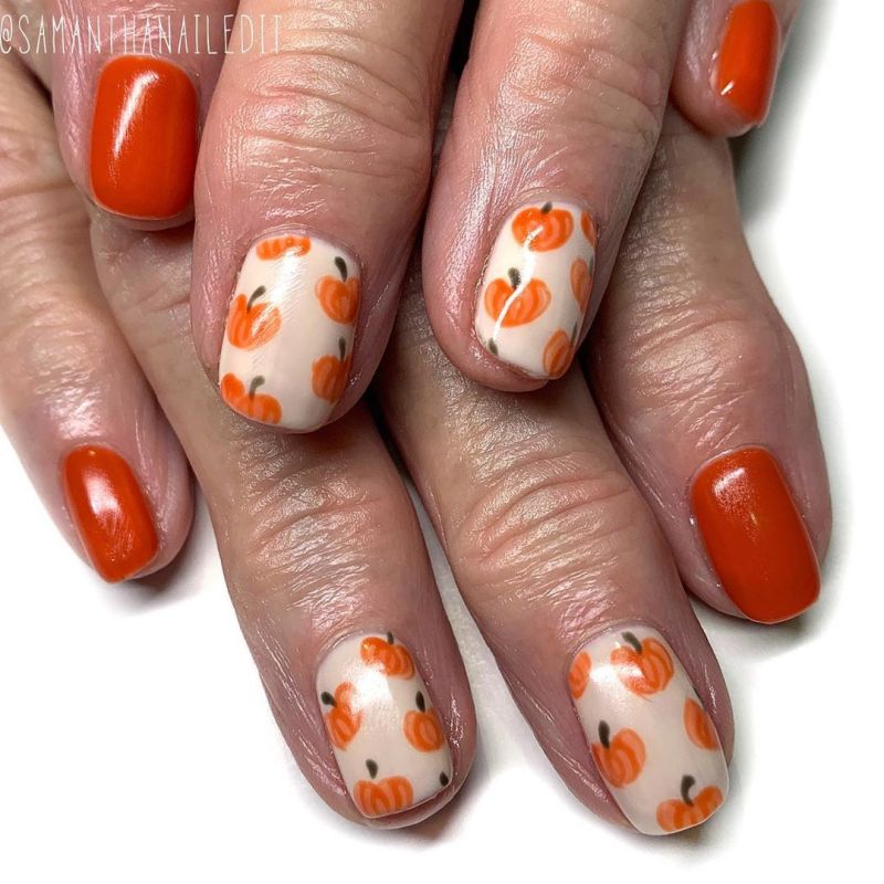 62 Trendy Thanksgiving Pumpkin Nail Art Designs to Try Right Now