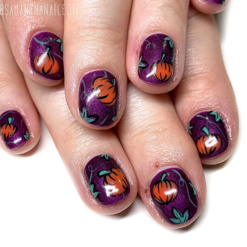 62 Trendy Thanksgiving Pumpkin Nail Art Designs to Try Right Now