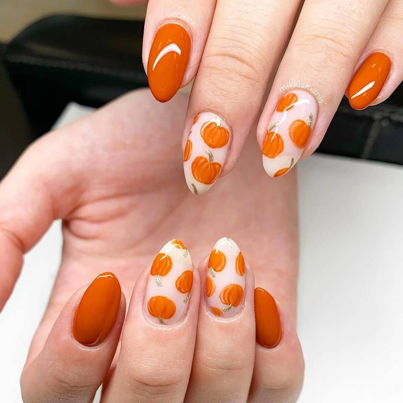 62 Trendy Thanksgiving Pumpkin Nail Art Designs to Try Right Now