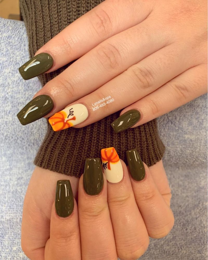 62 Trendy Thanksgiving Pumpkin Nail Art Designs to Try Right Now