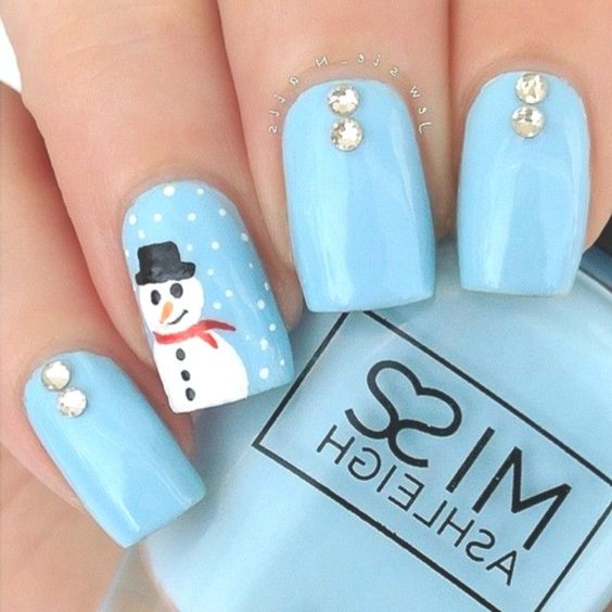 50 Gorgeous Snowman Christmas Nails To Inspire You