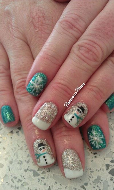 50 Gorgeous Snowman Christmas Nails To Inspire You