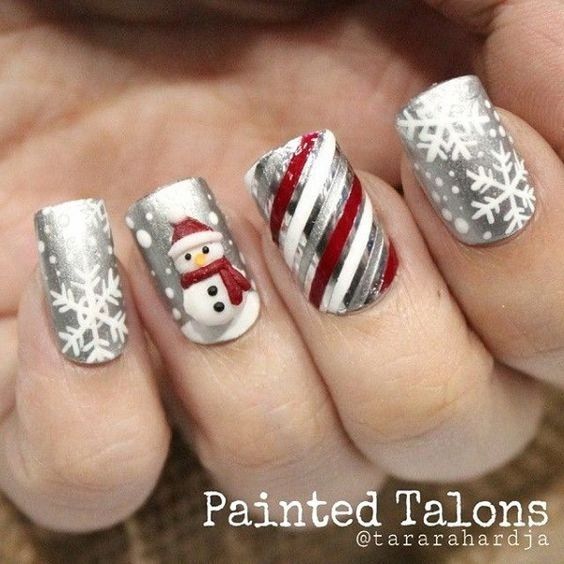 50 Gorgeous Snowman Christmas Nails To Inspire You